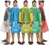 FULLY Reusable Wallet Rain Card Rain Coat for Adults (Set of 5)