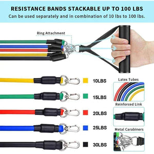 RESISTANCE BANDS - 11 PCS SET