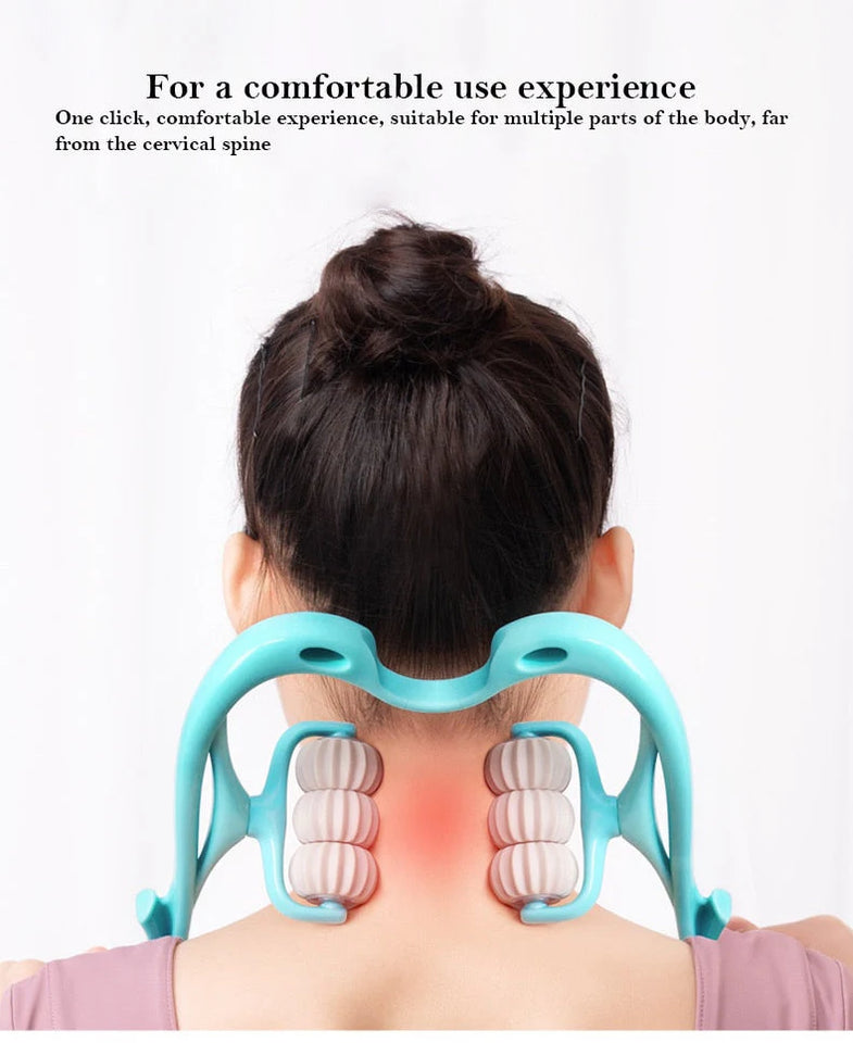 6 Wheel Pressure Point Neck Massager (Premium Quality)